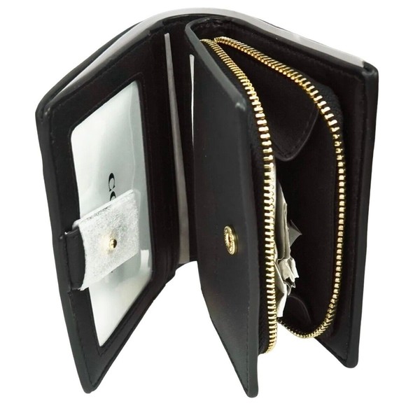 NWT Coach Coated Canvas Signature Woodstock Snap Wallet C4592 Brown/Black Multi - Picture 3 of 6